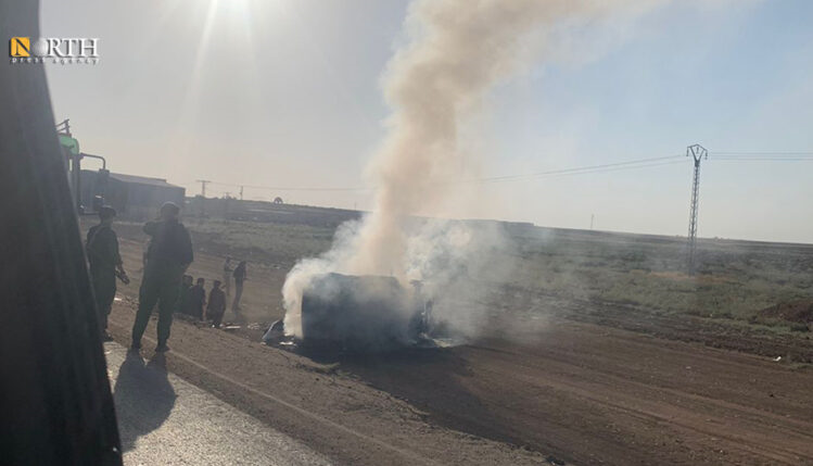 حمله پهپادی ترکیه به یک خودرو در شمال شرق سوریه
